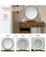 Modern Dressing Table with Storage Cabinet-Rustic Brown