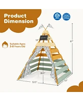 Triangle Hideaway Playhouse with Removable Chalkboard for Indoor and Outdoor