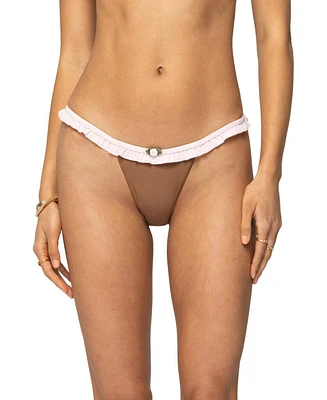 Edikted Women's Kellie Ruffled Bikini Bottom