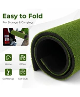 Artificial Turf Mat for Indoor and Outdoor Golf Practice Includes 2 Rubber Tees and 2 Alignment Sticks-20mm