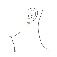 Bling Jewelry Set of 3 Multi Colors Crystal Flower Gold Plated Drop Earrings Lever Back