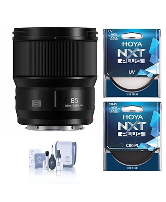 Panasonic Lumix S 85mm f/1.8 Lens for L Mount, Bundle with Hoya Nxt Plus 67mm Cpl+Uv Filter Kit, Cleaning Kit