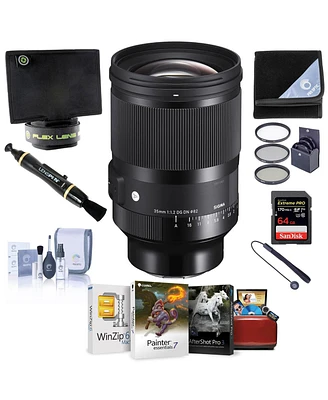 Sigma 35mm f/1.2 Dg Dn Art Lens for L Mount, Bundle with Corel Mac Software Kit, 82mm Filter Kit, Flex Lens Shade, Lens Cleaner, Lens Wrap, Cleaning K