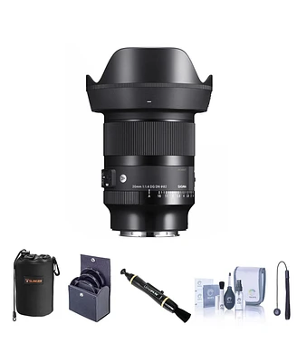 Sigma 23mm f/1.4 Dc Dn Contemporary Lens for L Mount Bundle with 52mm Filter Kit, Lens Pouch, Lens Cleaner, Cleaning Kit, Lens Cap Tether