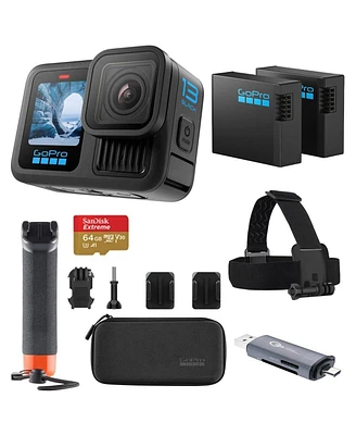 GoPro HERO13 Black Camera Accessory Bundle + Head Strap & Otg Card Reader