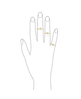 Bling Jewelry Minimalist Delicate Cz Accent Knuckle Thin 1MM Band Stackable Hamsa Midi Ring Yellow Gold Plated .925 Sterling Silver
