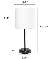 Creekwood Home 19.5" Metal Oslo Contemporary Bedside Duo Table Lamp Set