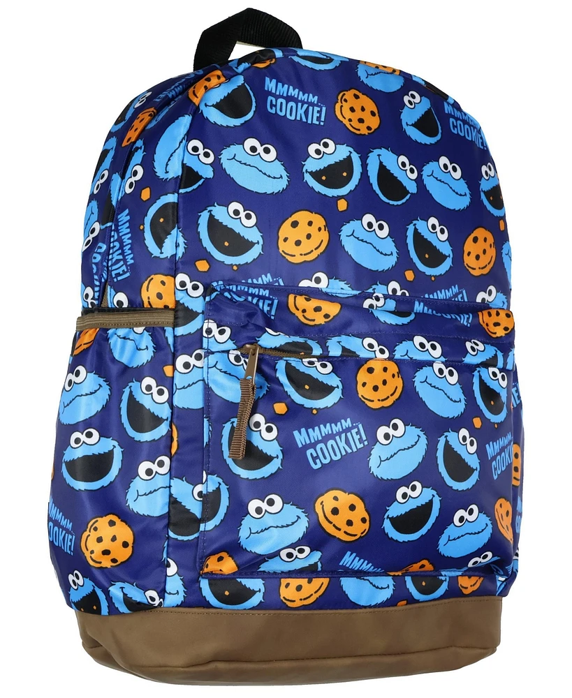 Sesame Street Backpack Cookie Monster All-Over Tossed Print School Book Bag