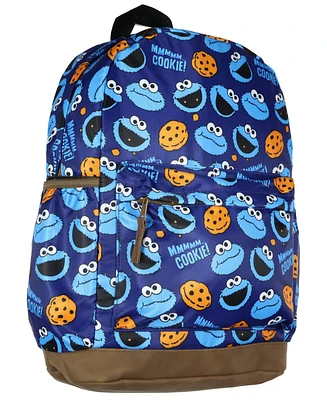 Sesame Street Backpack Cookie Monster All-Over Tossed Print School Book Bag