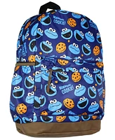 Sesame Street Backpack Cookie Monster All-Over Tossed Print School Book Bag