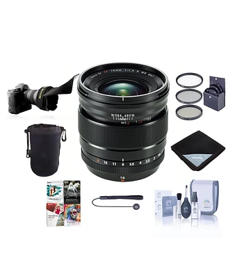 Fujifilm Xf 16-55mm f/2.8 R Lm Wr Lens, Bundle with ProOptic 77mm Filter Kit, Flex Lens Shade, Cleaning Kit, Lens Wrap, Lens Case, Lens Cap Tether, Pc