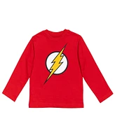 Justice League Little Boys Batman Superman The Flash 3 Pack Hang down Long Sleeve T-Shirts