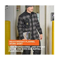 RefrigiWear Men's Heavyweight Flannel Work Shirt