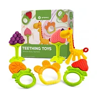 Sperric Baby Teether Toys for Babies 0-6 Months, Newborn Infant Baby Teethers Freezer Safe Silicone Baby Teether Toys, Frozen Teething Toys for Babies