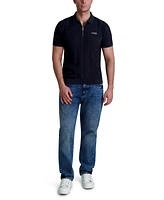 Karl Lagerfeld Paris Men's Cotton Short-Sleeve Quarter-Zip Sweater