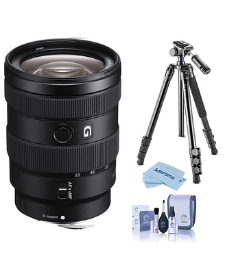Sony E 16-55mm f/2.8 G Lens, Bundle with Vanguard Alta Pro 264TBH Tripod and Tbh-100 Head, Cleaning Kit, Cleaning Cloth
