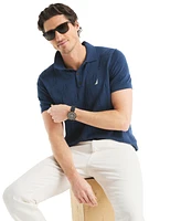 Nautica Men's Sailboat Textured Sweater Polo Shirt
