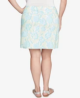 Hearts Of Palm Plus Tropical Print Pull On Skirt