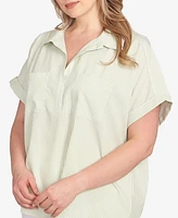 Hearts Of Palm Plus Stripe Pull Over Top