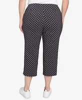 Hearts Of Palm Plus Polka Dot Print Capri Pants