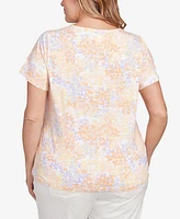 Hearts Of Palm Plus Short Sleeve Strappy Top