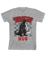 Godzilla Boys King Of The Monsters Crew Neck Short Sleeve Athletic Heather T-shirt-xl