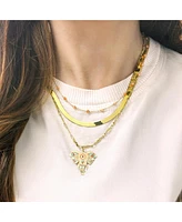 The Lovery Pink Coral Bead Station Necklace 14K Gold