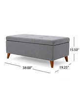 Upholstered Storage Ottoman Bench with Lift-Top, Padded Seat, and Hidden Compartment for Living Room or Office-The Pop Home