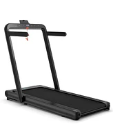 4.75HP 2 In 1 Folding Treadmill with Remote App Control-Black