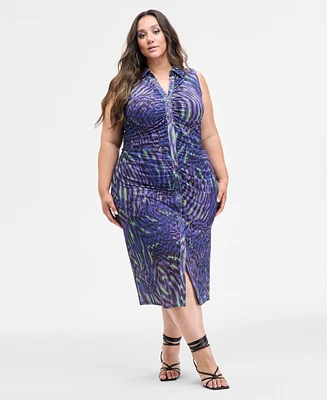 Nina Parker Trendy Plus Ombre Ruched Bodycon Dress
