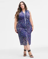 Nina Parker Trendy Plus Ombre Ruched Bodycon Dress