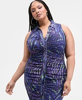 Nina Parker Trendy Plus Ombre Ruched Bodycon Dress