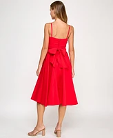 Katia Rae Juniors' Sweetheart-Neck Bow-Back Dress