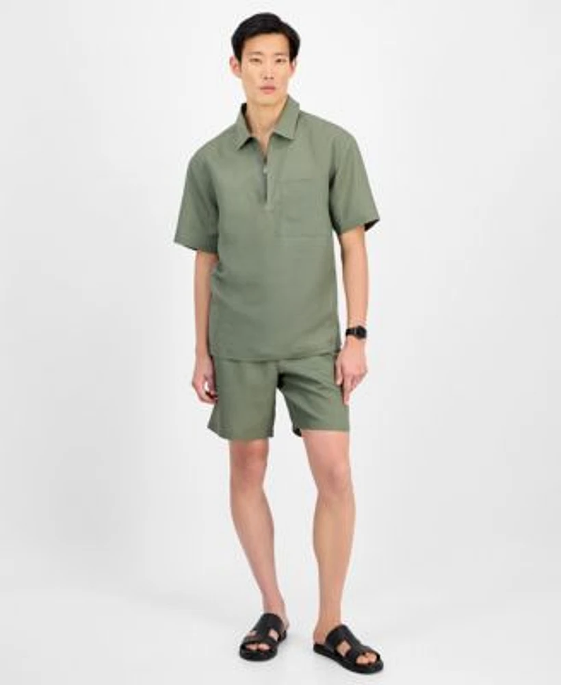 Alfani Mens Linen Shirt Shorts Exclusively At Macys