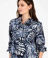 Tahari Asl Women's Printed Button-Front Blouse