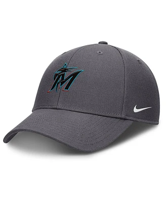 Nike Men's Gray Miami Marlins Club Performance Adjustable Hat