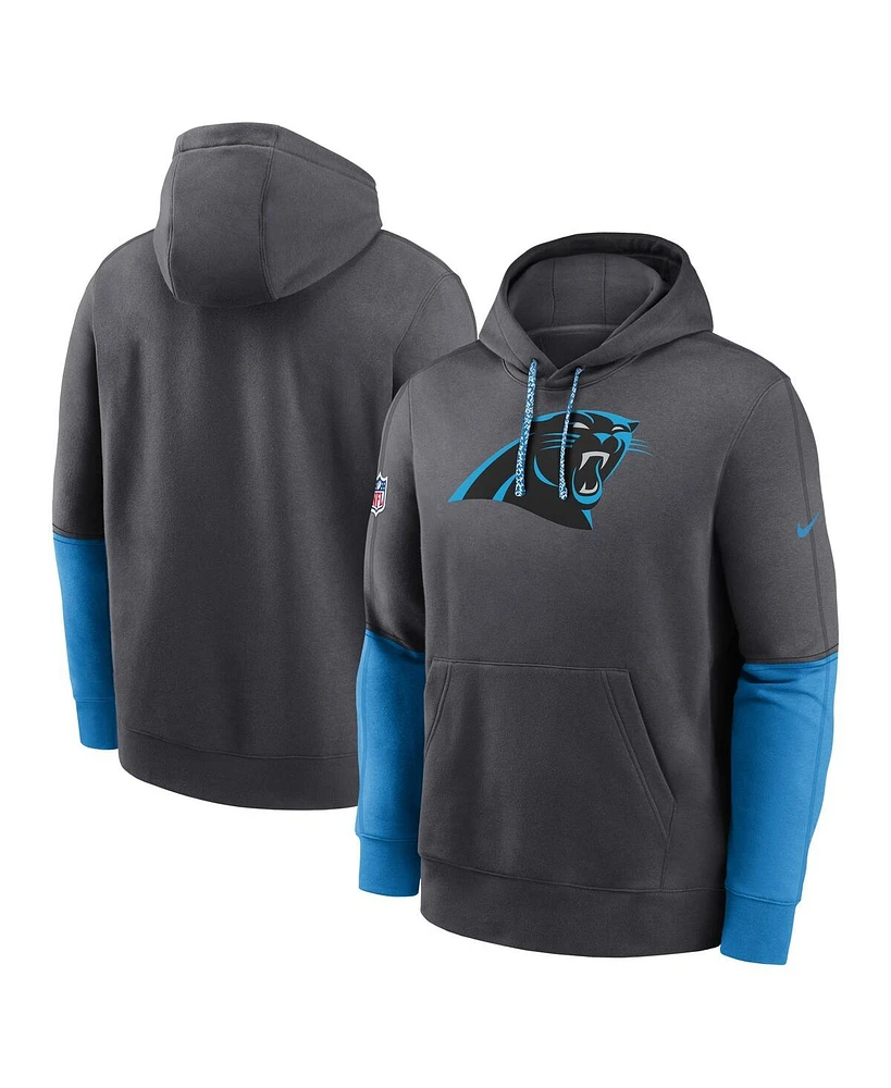 Nike Men's Anthracite Carolina Panthers 2024 Sideline Club Pullover Hoodie