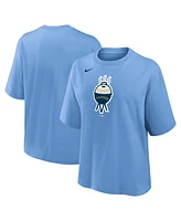 Nike Women's Light Blue Milwaukee Brewers City Connect Logo Boxy T-Shirt