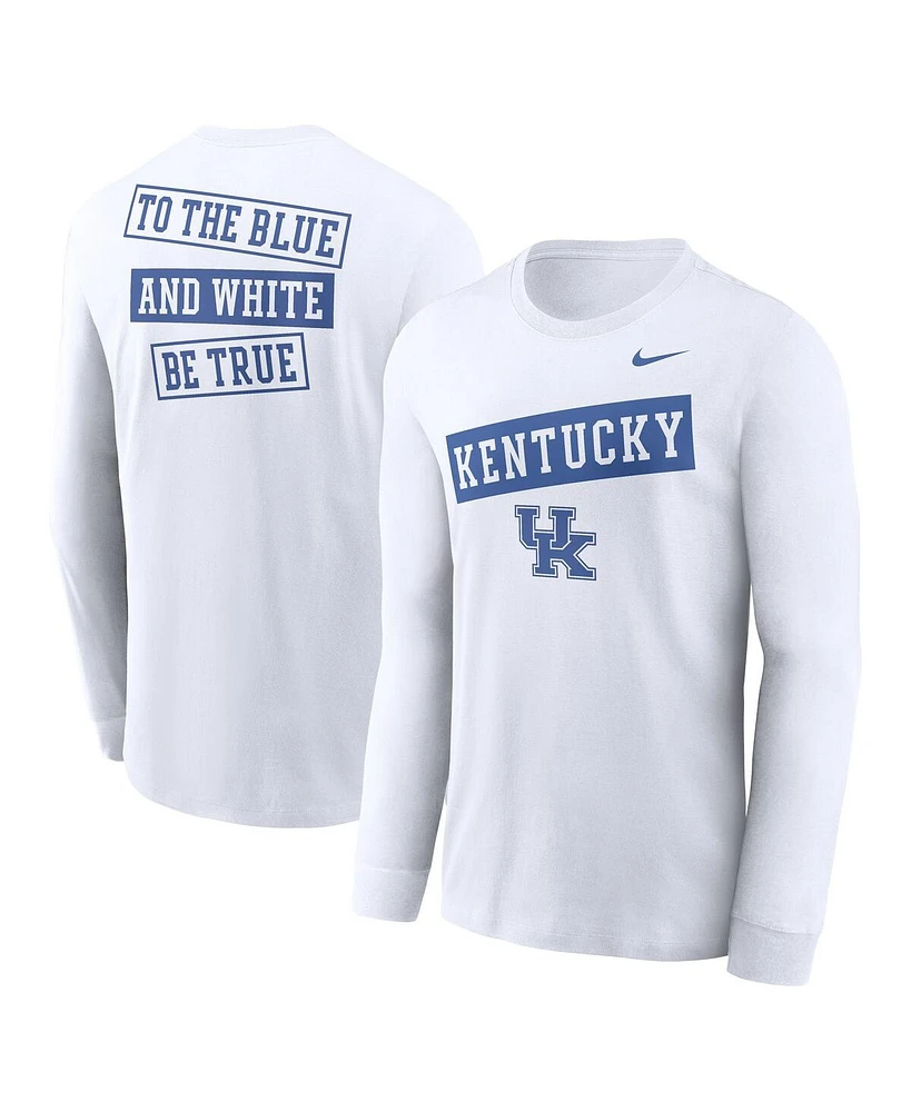 Nike Men's White Kentucky Wildcats Two-Hit Classic Location Long Sleeve T-Shirt