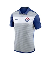 Nike Men's White/Royal Texas Rangers Vapor Striped Performance Polo Shirt