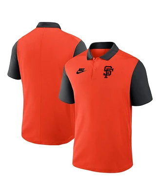 Nike Men's Orange/Black San Francisco Giants Cooperstown Collection Color-Block Victory Performance Polo Shirt