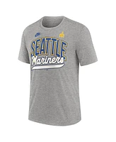 Nike Men's Heather Gray Seattle Mariners Cooperstown Collection Retro Tri-Blend T-Shirt