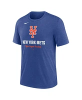 Nike Men's Heather Royal New York Mets Logo Tri-Blend T-Shirt