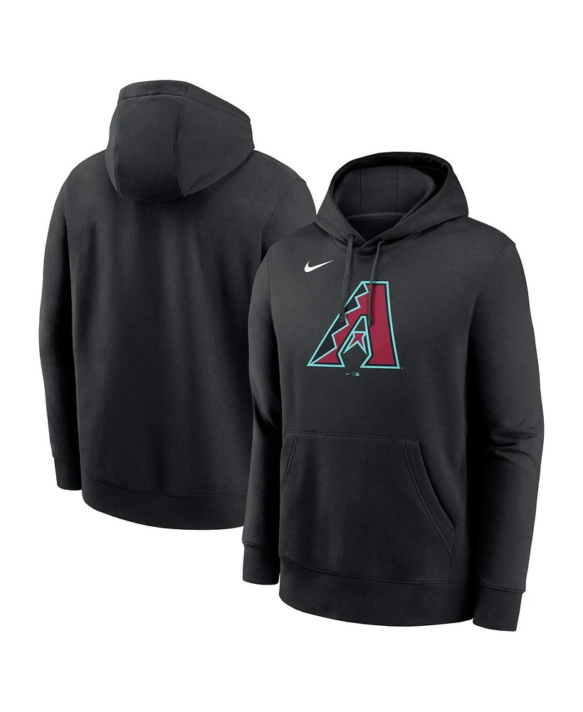 Nike Men's Black Arizona Diamondbacks Logo Club Fleece Pullover Hoodie