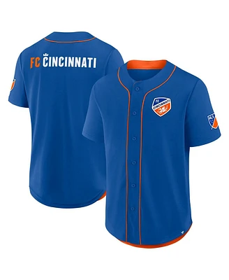 Fanatics Men's Blue Fc Cincinnati Injury Time Baseball Jersey