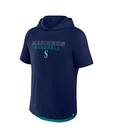 Fanatics Men's Navy Seattle Mariners Clubhouse Optimal Play Raglan Short Sleeve Pullover Hoodie