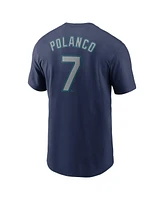 Nike Men's Jorge Polanco Navy Seattle Mariners Fuse Name Number T-Shirt