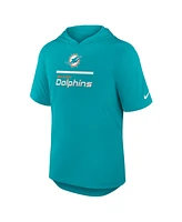 Nike Men's Aqua Miami Dolphins Lockup Tri-Blend Hoodie T-Shirt
