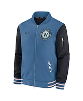 Nike Men's Blue Washington Nationals 2025 City Connect Authentic Collection Full-Zip Dugout Bomber Jacket