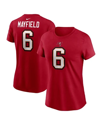 Nike Women's Baker Mayfield Red Tampa Bay Buccaneers Player Name Number T-Shirt
